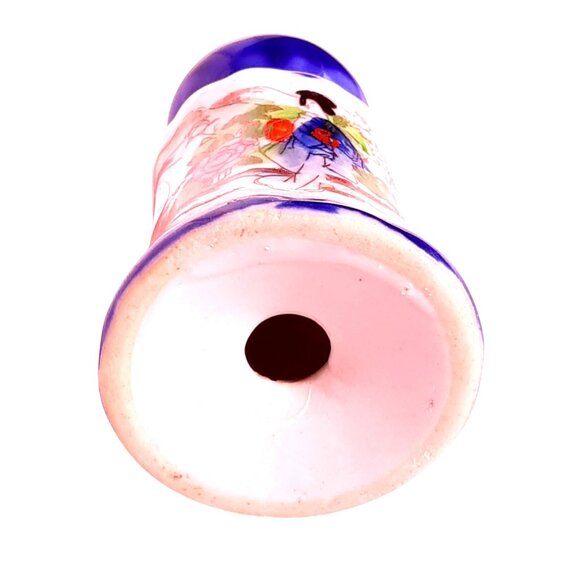 Vintage Hand-Painted Japanese Porcelain Hat Pin Holder With Geisha & Floral Desi - Picture 7 of 7